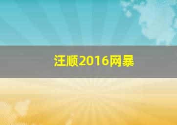 汪顺2016网暴