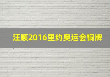 汪顺2016里约奥运会铜牌