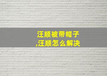 汪顺被带帽子,汪顺怎么解决