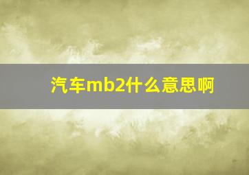 汽车mb2什么意思啊