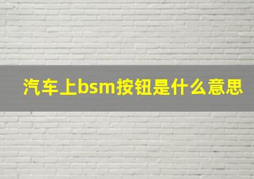 汽车上bsm按钮是什么意思