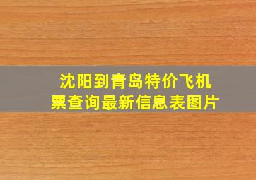 沈阳到青岛特价飞机票查询最新信息表图片