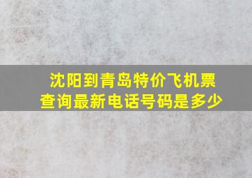 沈阳到青岛特价飞机票查询最新电话号码是多少