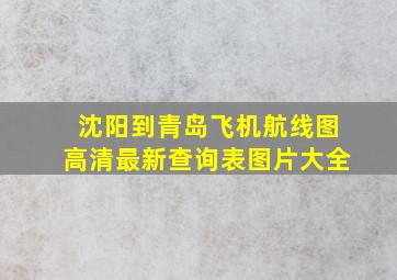 沈阳到青岛飞机航线图高清最新查询表图片大全