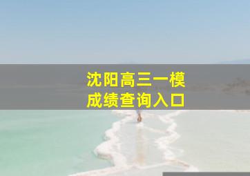 沈阳高三一模成绩查询入口