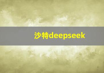 沙特deepseek