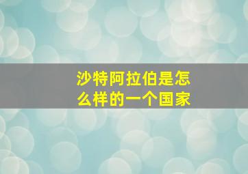 沙特阿拉伯是怎么样的一个国家