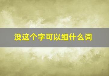 没这个字可以组什么词