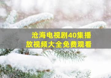 沧海电视剧40集播放视频大全免费观看