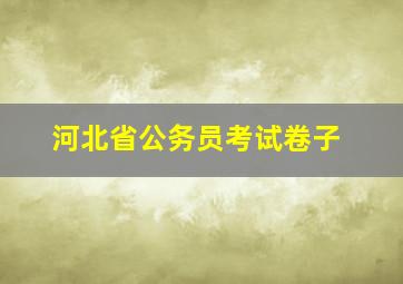 河北省公务员考试卷子