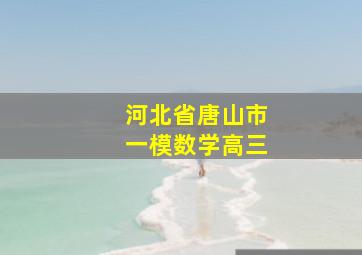 河北省唐山市一模数学高三