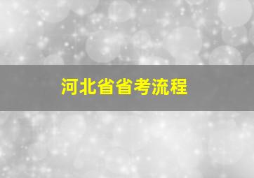 河北省省考流程