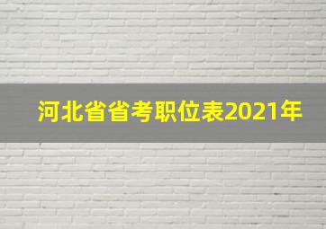 河北省省考职位表2021年