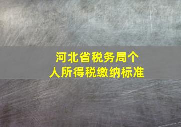 河北省税务局个人所得税缴纳标准