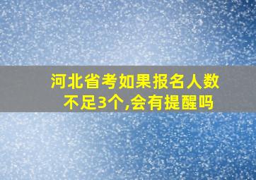 河北省考如果报名人数不足3个,会有提醒吗