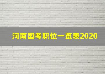 河南国考职位一览表2020