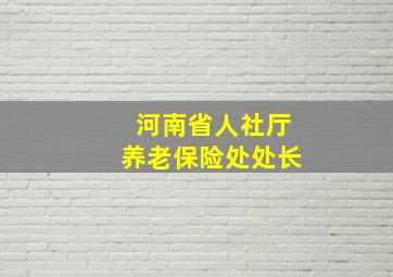 河南省人社厅养老保险处处长