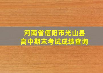 河南省信阳市光山县高中期末考试成绩查询