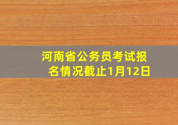 河南省公务员考试报名情况截止1月12日