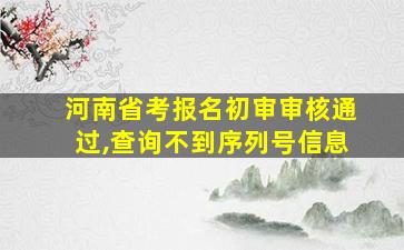 河南省考报名初审审核通过,查询不到序列号信息