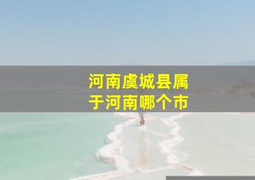 河南虞城县属于河南哪个市