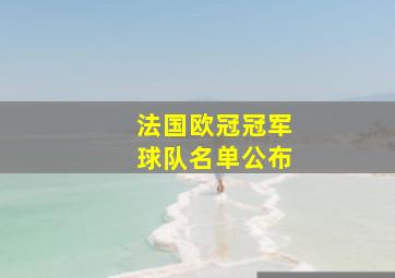 法国欧冠冠军球队名单公布