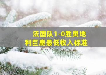 法国队1-0胜奥地利巨鹿最低收入标准