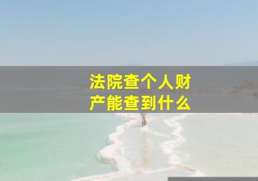 法院查个人财产能查到什么