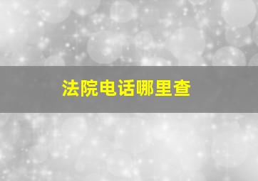 法院电话哪里查