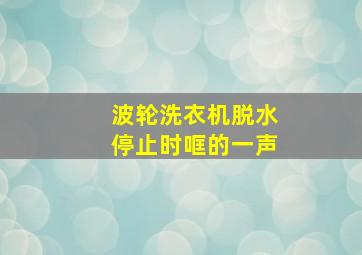 波轮洗衣机脱水停止时哐的一声