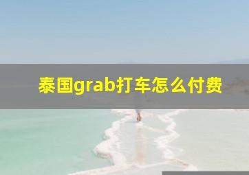 泰国grab打车怎么付费