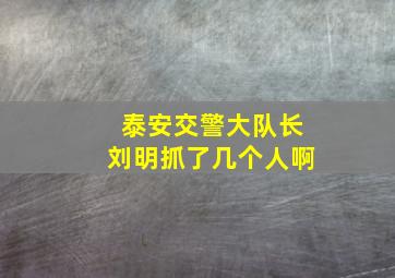 泰安交警大队长刘明抓了几个人啊