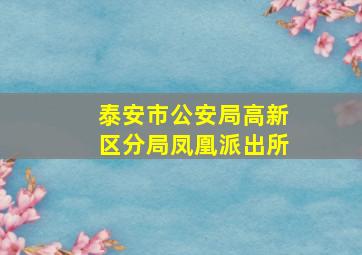 泰安市公安局高新区分局凤凰派出所