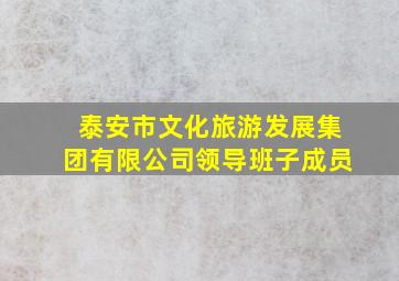 泰安市文化旅游发展集团有限公司领导班子成员