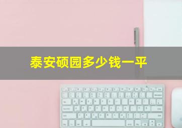 泰安硕园多少钱一平