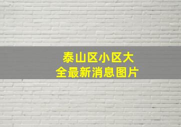 泰山区小区大全最新消息图片