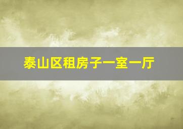 泰山区租房子一室一厅