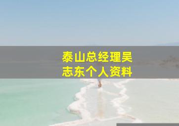 泰山总经理吴志东个人资料