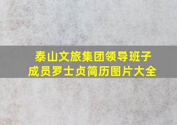 泰山文旅集团领导班子成员罗士贞简历图片大全