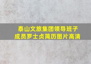 泰山文旅集团领导班子成员罗士贞简历图片高清