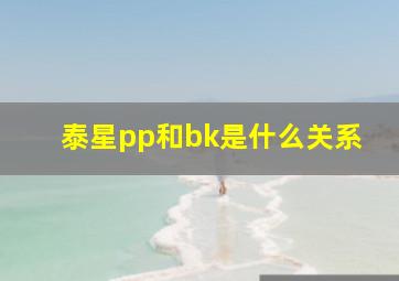 泰星pp和bk是什么关系