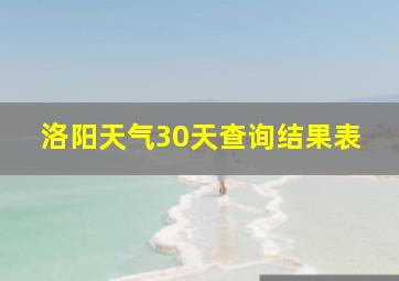 洛阳天气30天查询结果表