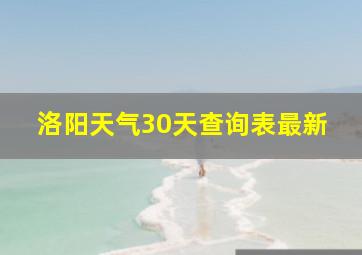 洛阳天气30天查询表最新