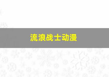 流浪战士动漫