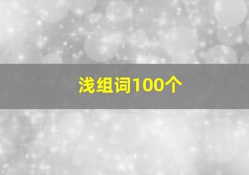 浅组词100个