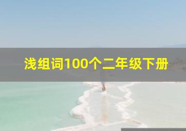 浅组词100个二年级下册