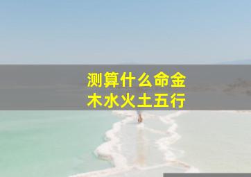 测算什么命金木水火土五行