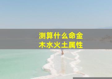 测算什么命金木水火土属性