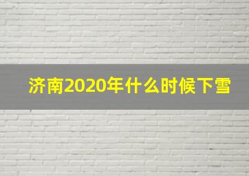 济南2020年什么时候下雪