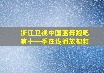 浙江卫视中国蓝奔跑吧第十一季在线播放视频